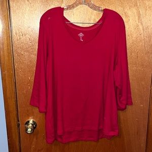 Red 3/4 Sleeve Shirt